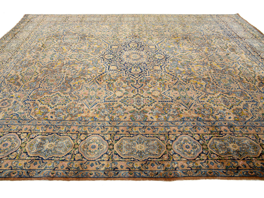 Antique Kerman Wool Rug 11 X 14