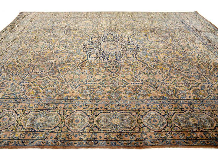 Antique Kerman Wool Rug 11 X 14