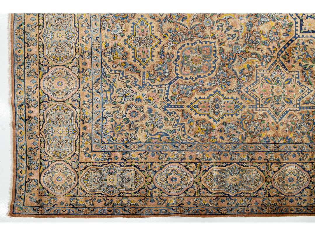 Antique Kerman Wool Rug 11 X 14