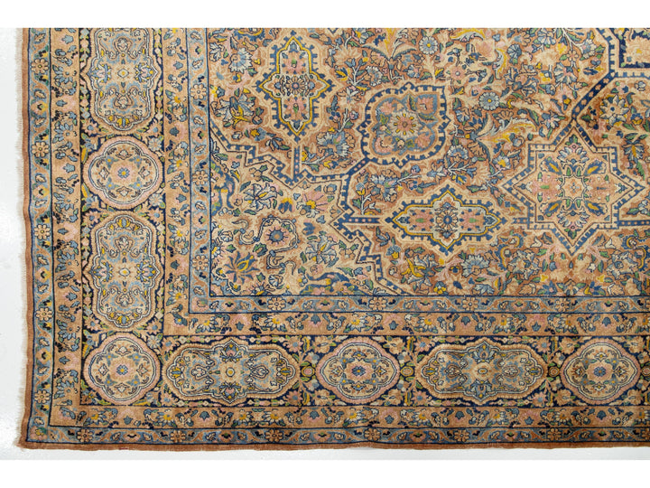 Antique Kerman Wool Rug 11 X 14