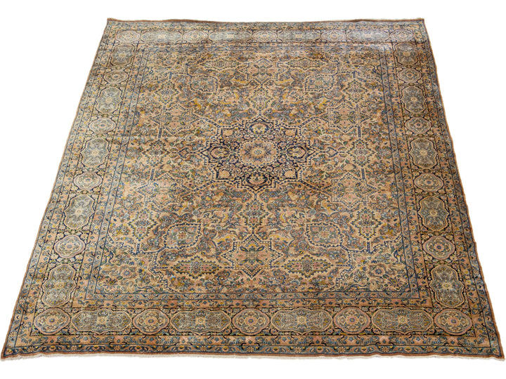 Antique Kerman Wool Rug 11 X 14