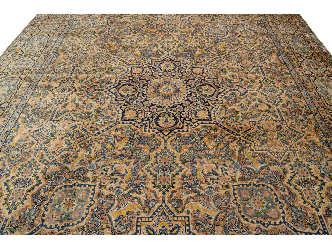 Antique Kerman Wool Rug 11 X 14