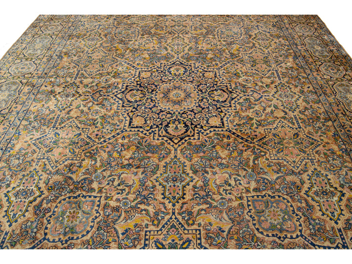 Antique Kerman Wool Rug 11 X 14