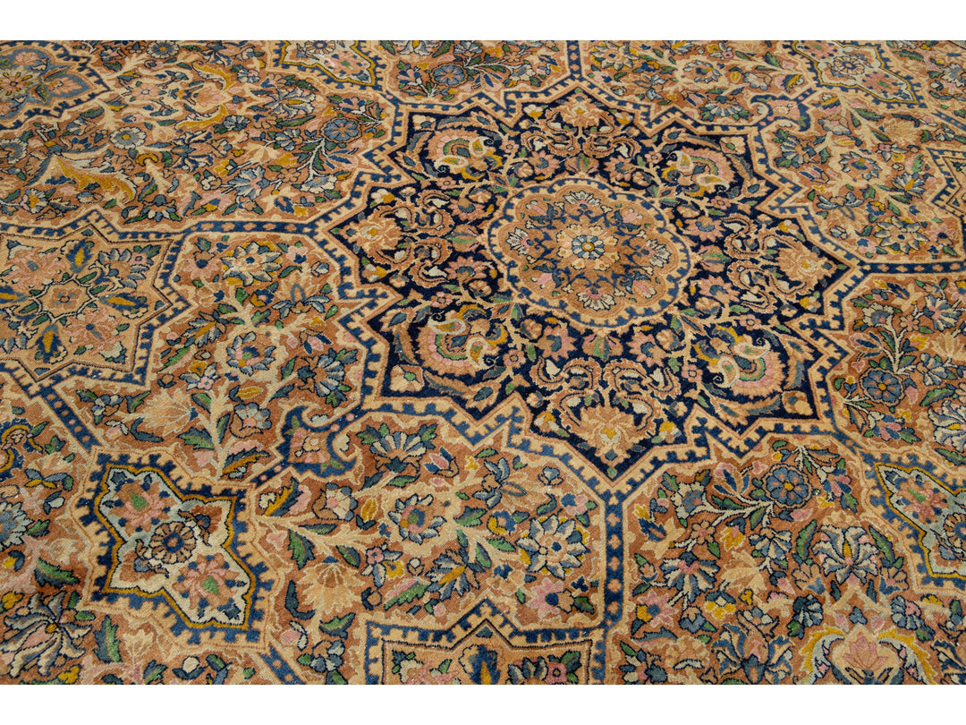 Antique Kerman Wool Rug 11 X 14