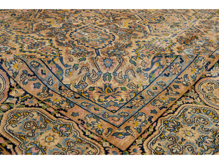 Antique Kerman Wool Rug 11 X 14