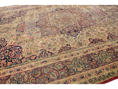 Antique Kerman Wool Rug  14 X 20