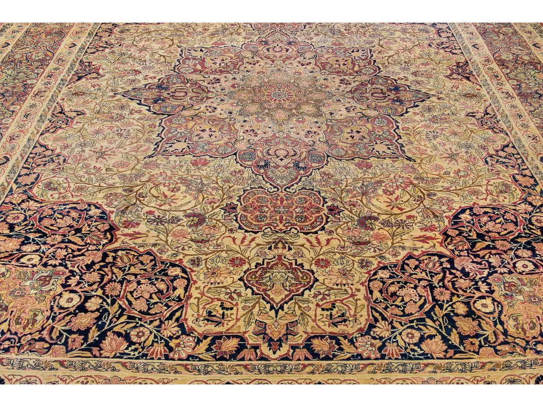 Antique Kerman Wool Rug  14 X 20