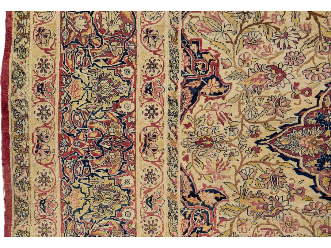 Antique Kerman Wool Rug  14 X 20