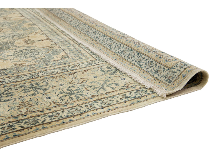 Antique Kashan Wool Rug 11 X 14