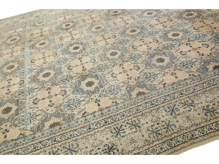 Antique Kashan Wool Rug 11 X 14