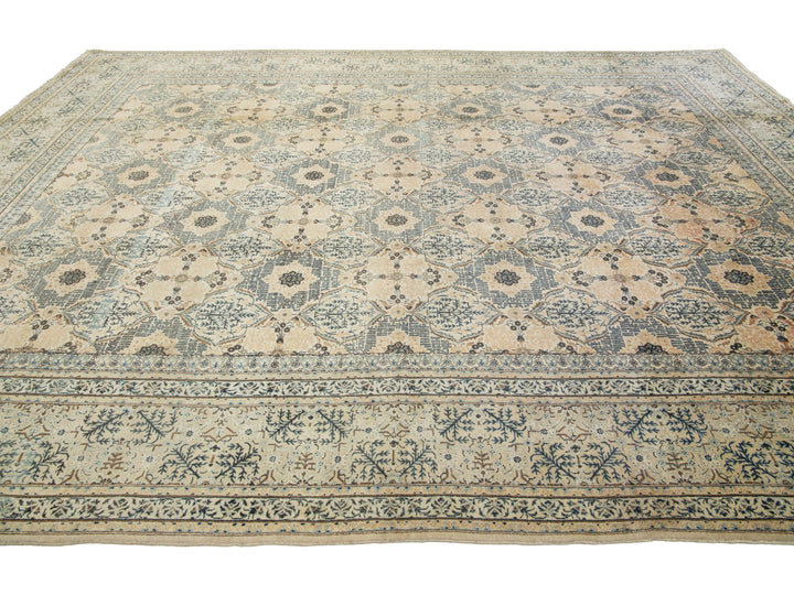 Antique Kashan Wool Rug 11 X 14