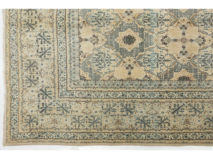Antique Kashan Wool Rug 11 X 14
