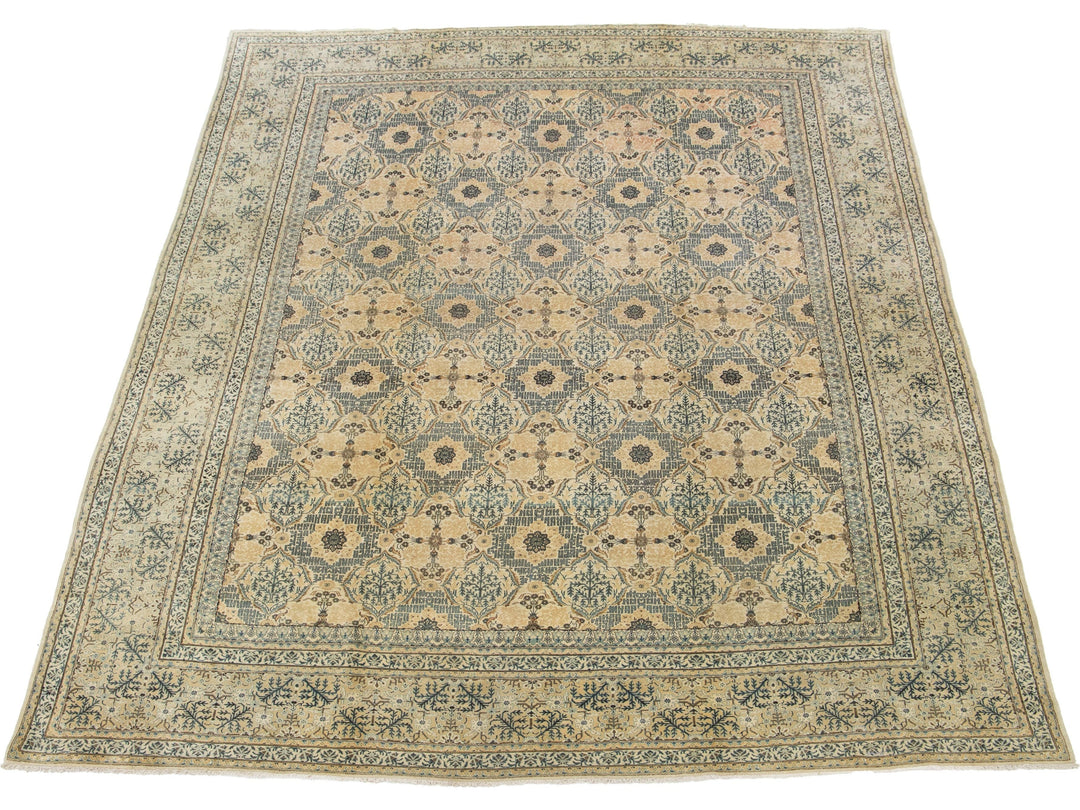 Antique Kashan Wool Rug 11 X 14