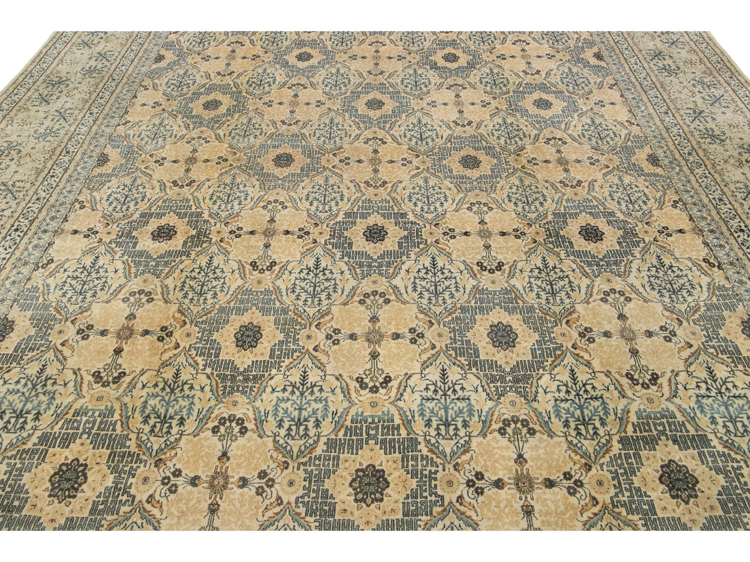 Antique Kashan Wool Rug 11 X 14