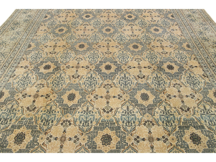 Antique Kashan Wool Rug 11 X 14
