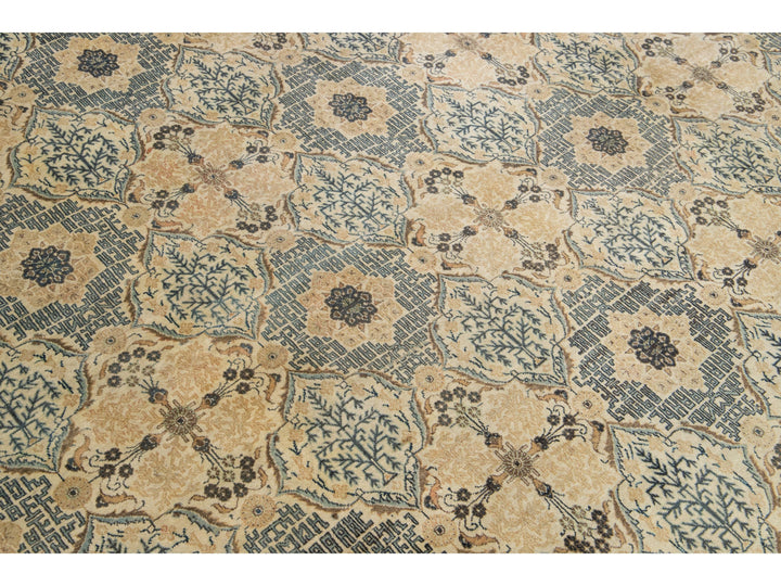 Antique Kashan Wool Rug 11 X 14