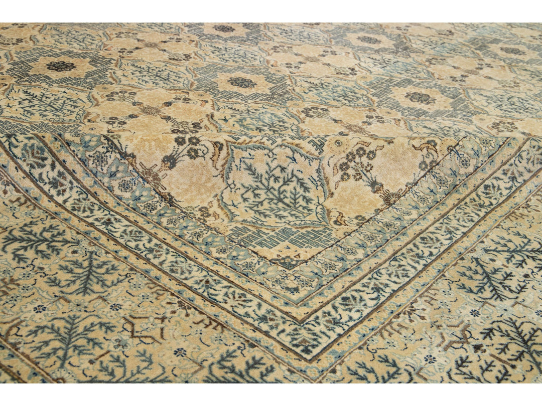 Antique Kashan Wool Rug 11 X 14