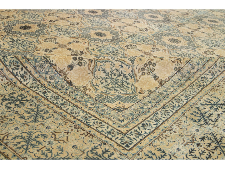 Antique Kashan Wool Rug 11 X 14