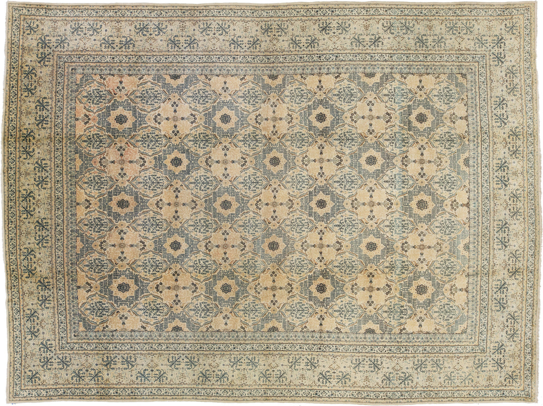 Antique Kashan Wool Rug 11 X 14