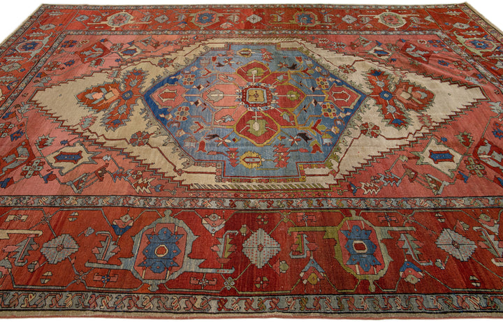 Antique Serapi Wool Rug 9 X 13