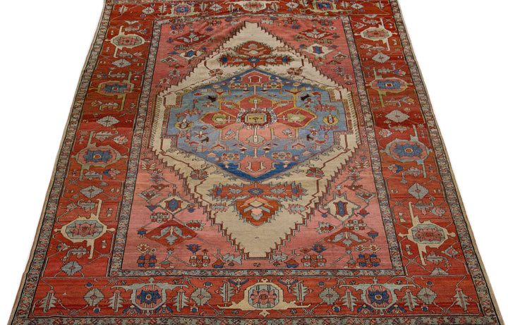 Antique Serapi Wool Rug 9 X 13