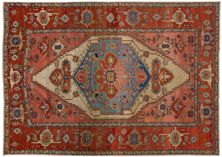 Antique Serapi Wool Rug 9 X 13