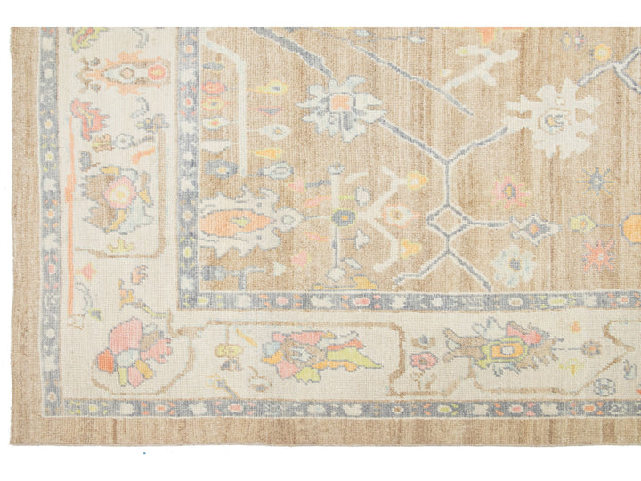 Modern Oushak Wool Rug 9 X 12
