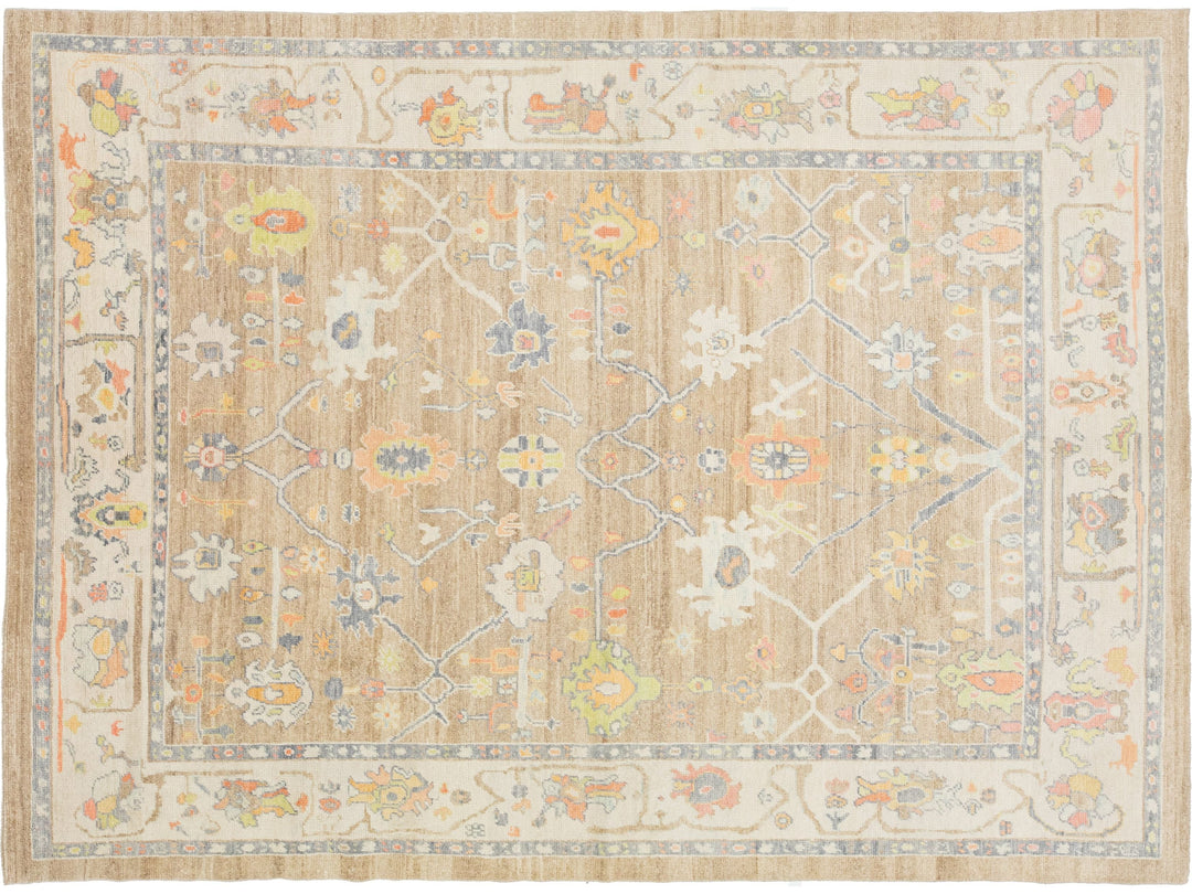 Modern Oushak Wool Rug 9 X 12