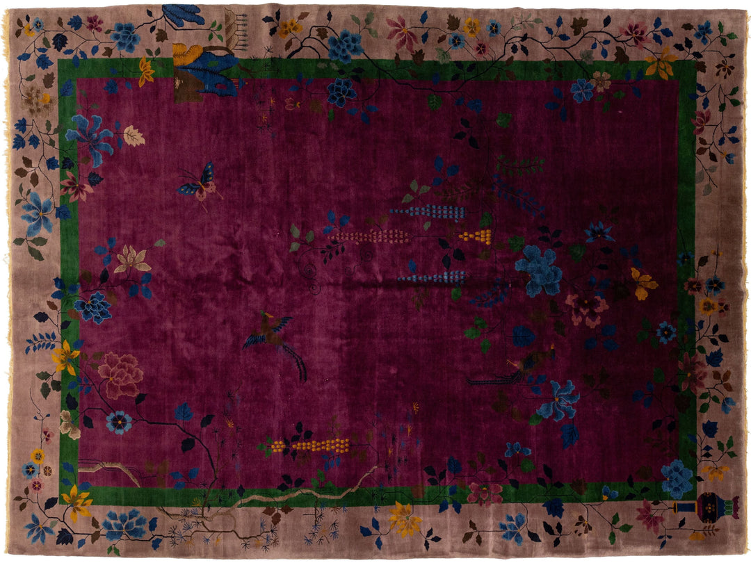 Antique Art Deco Chinese Rug 10 X 13
