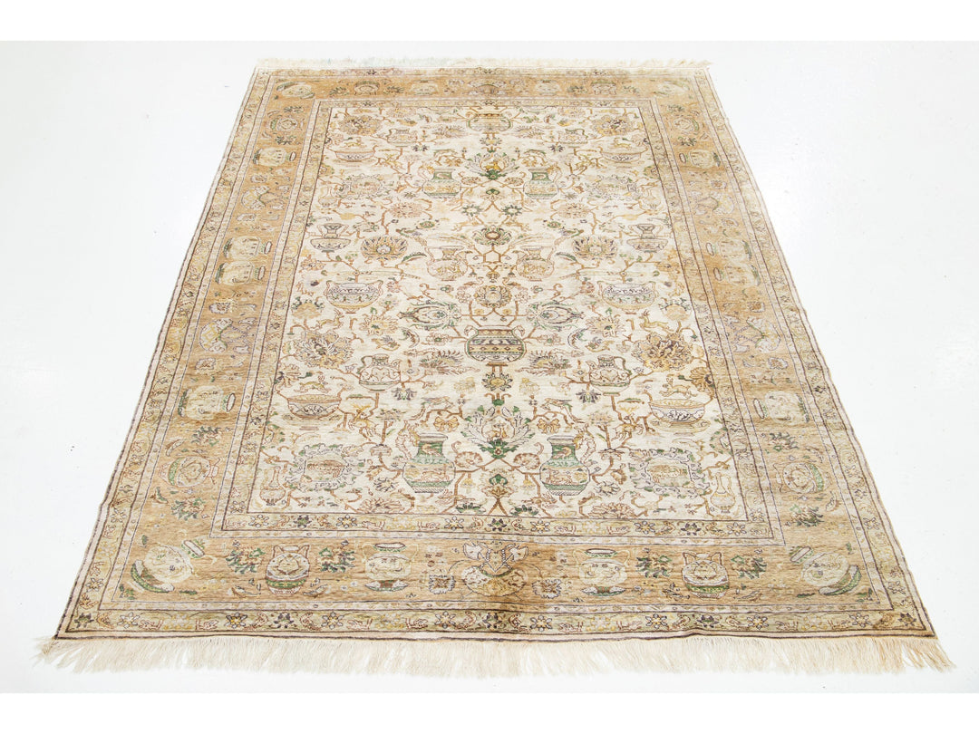 Vintage Turkish Kayseri Wool Rug 7 X 10