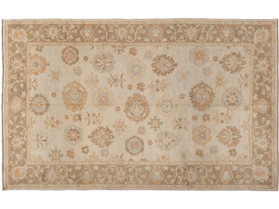 Modern Turkish Oushak Wool Rug 6 X 10