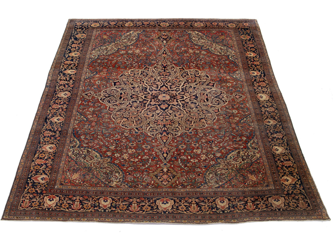 Antique Farahan Wool Rug 8 x 11