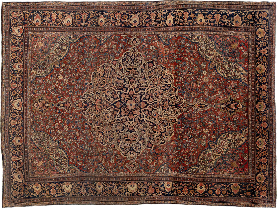 Antique Farahan Wool Rug 8 x 11