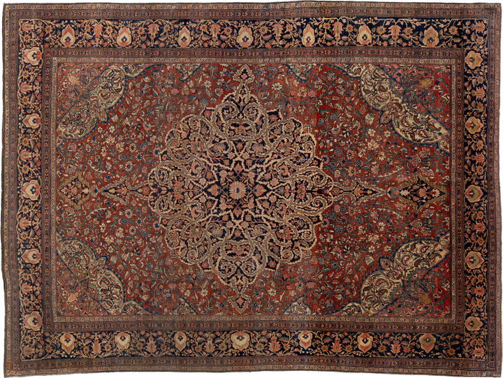 Antique Farahan Wool Rug 8 x 11