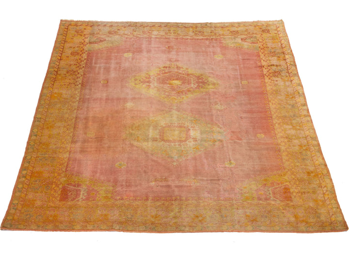 Antique Turkish Oushak Wool Rug 12 X 14