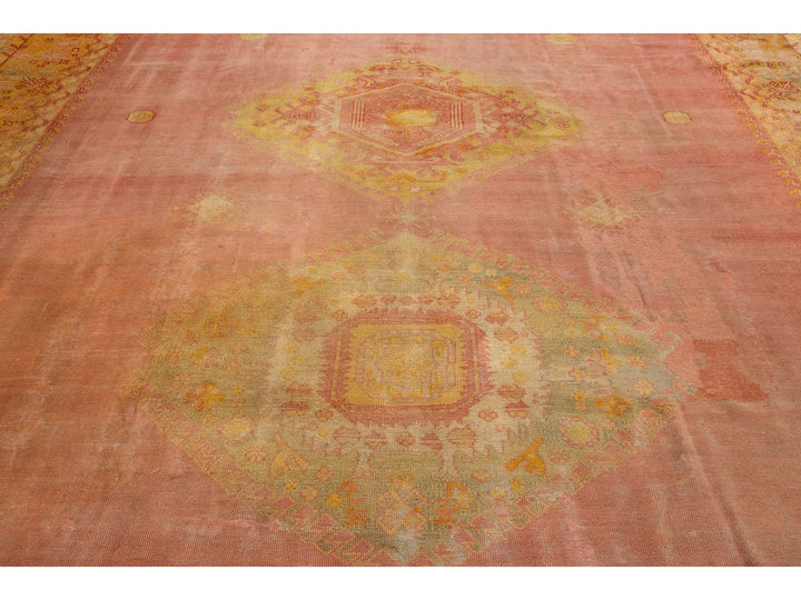 Antique Turkish Oushak Wool Rug 12 X 14