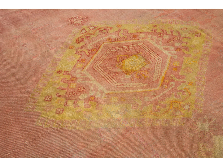 Antique Turkish Oushak Wool Rug 12 X 14