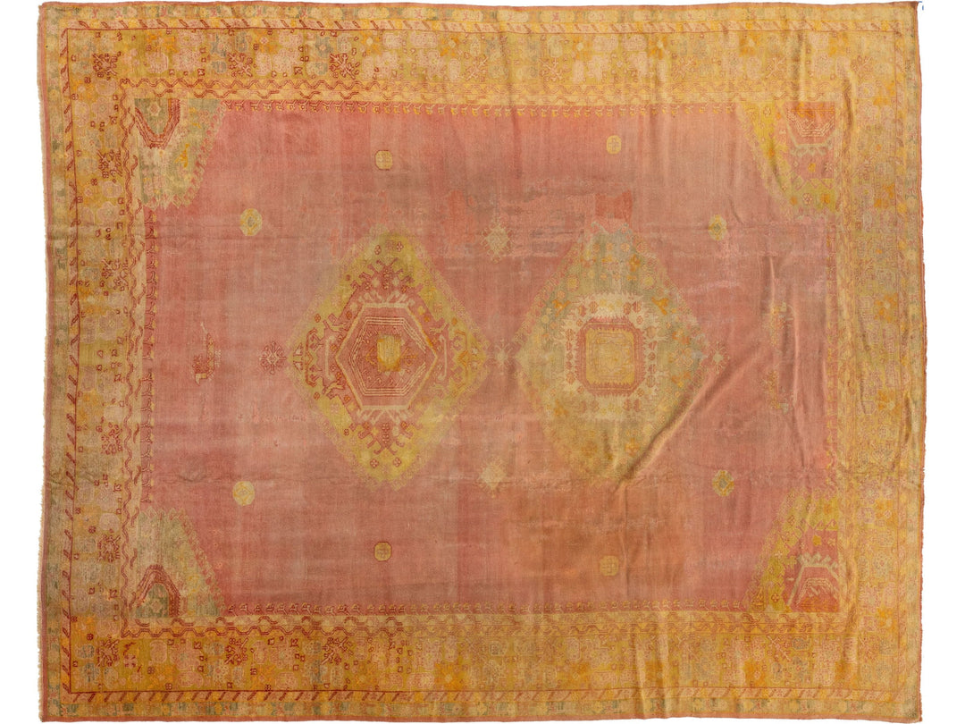Antique Turkish Oushak Wool Rug 12 X 14
