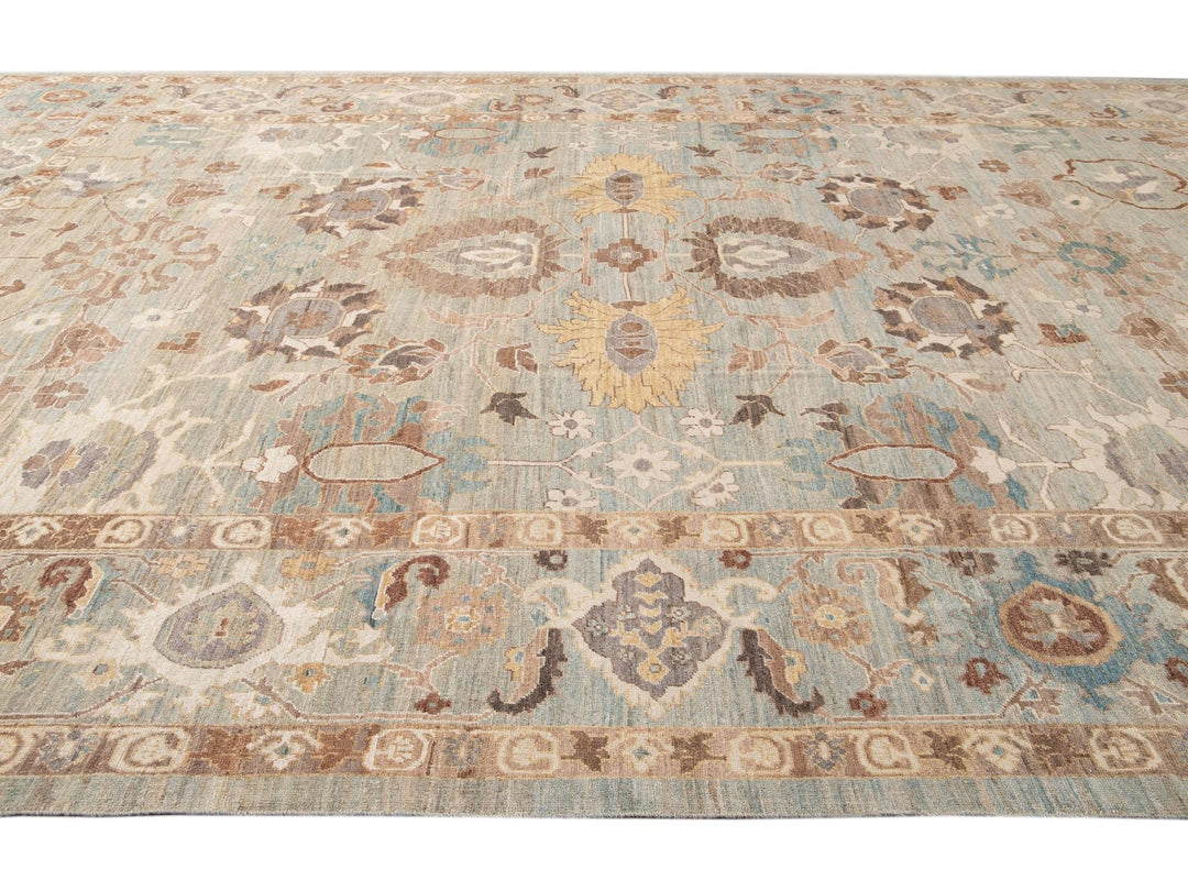 Modern Oversize Sultanabad Wool Rug 13 X 23