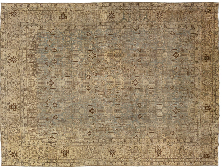 Antique Tabriz Wool Rug 10 X 14