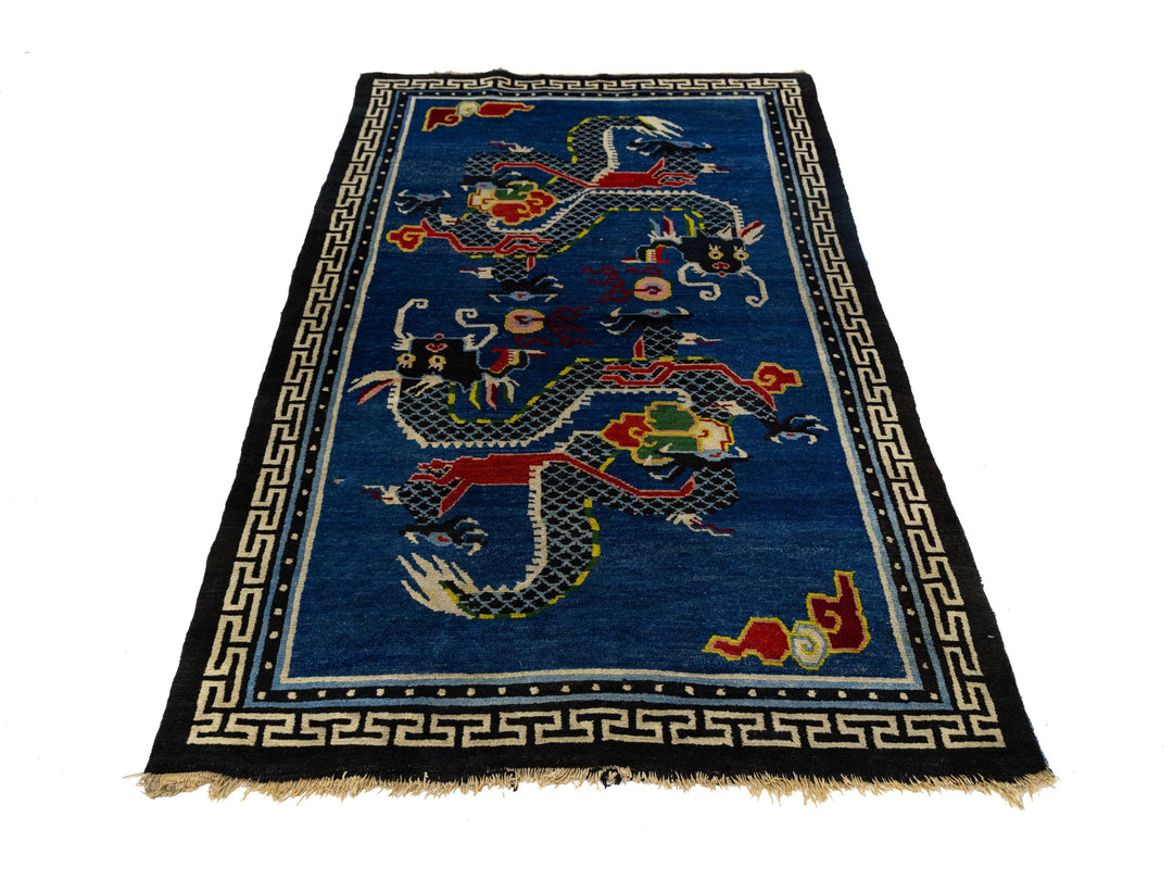 Antique Art Deco Chinese Wool Rug 4 X 6