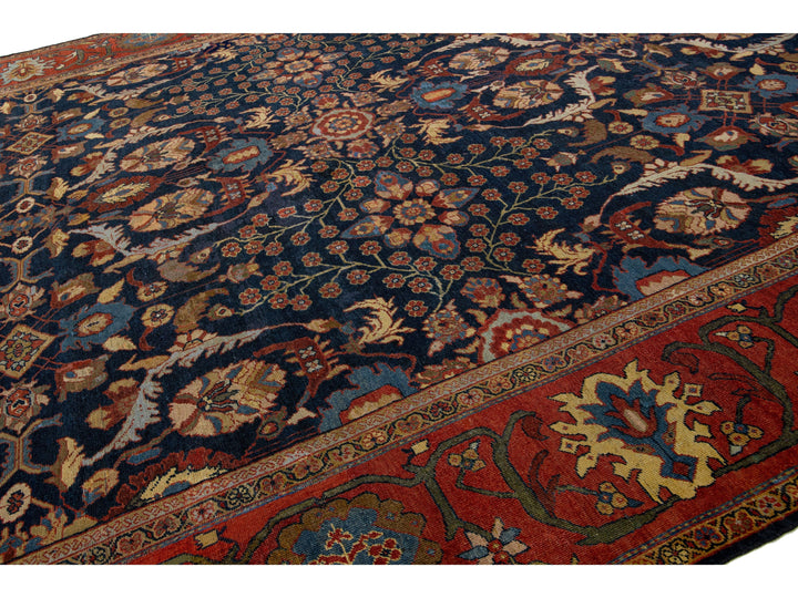 Antique Sultanabad Wool Rug 13 X 22