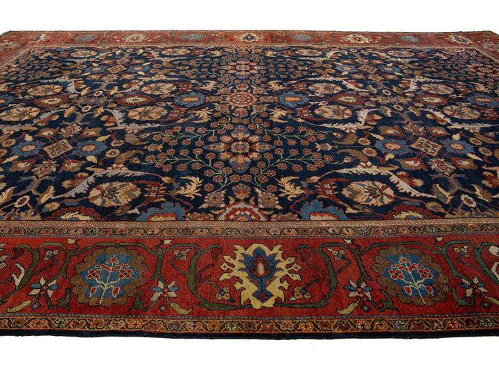 Antique Sultanabad Wool Rug 13 X 22