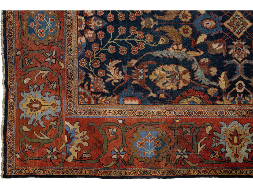 Antique Sultanabad Wool Rug 13 X 22