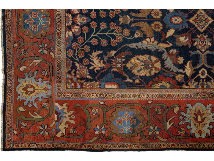 Antique Sultanabad Wool Rug 13 X 22