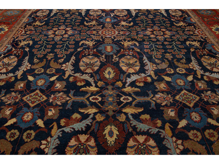 Antique Sultanabad Wool Rug 13 X 22