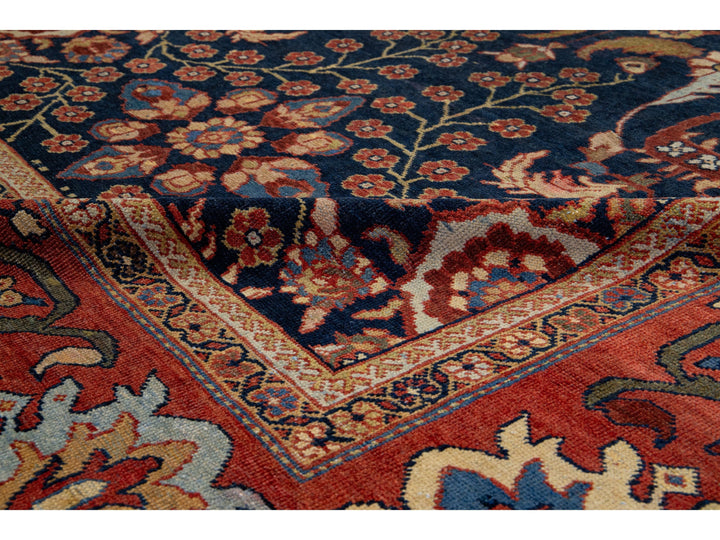 Antique Sultanabad Wool Rug 13 X 22