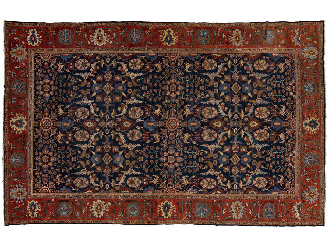 Antique Sultanabad Wool Rug 13 X 22