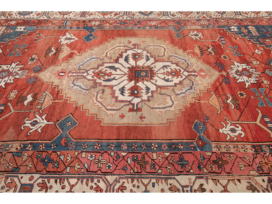 Antique Serapi Wool Rug 10 X 15