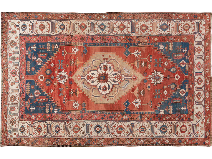 Antique Serapi Wool Rug 10 X 15